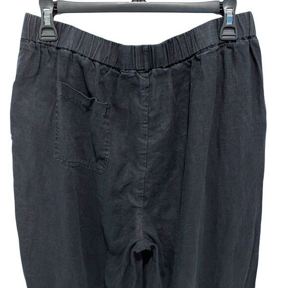 Quince Womens 100% European Linen Elastic Waist Pull On Pants Black Size Large - Picture 5 of 11